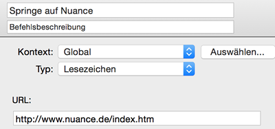 Details: Bookmark command