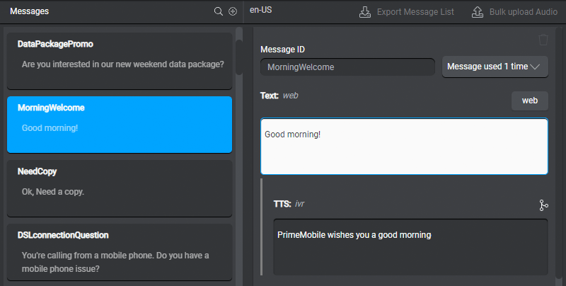 Build for voice and digital channels screenshot Build for voice and digital channels screenshot