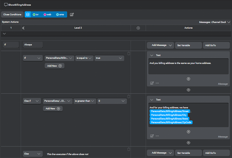 Build dialogue flow logic without coding screenshot