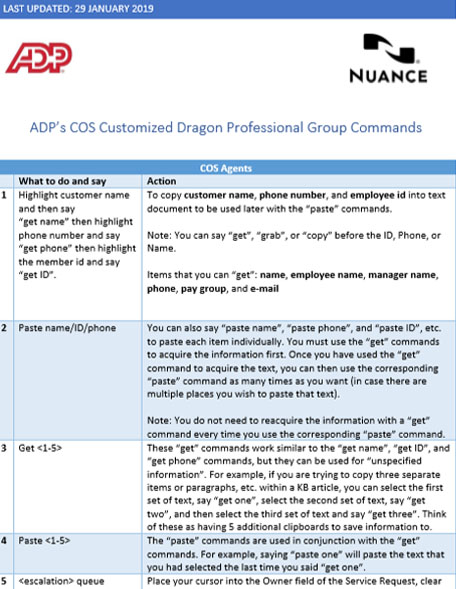 ADP COS Commands sheet thumbnail