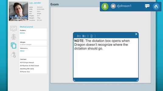 Dictating in Dragon video screengrab