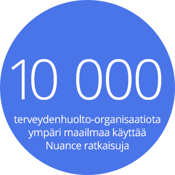 10 000 terveydenhuolto-organisaatiota ympäri maailmaa käyttää Nuancen ratkaisuja