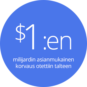 $1 :en milijardin asianmukainen korvaus otettiin talteen