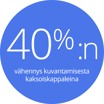 40% :n vähennys kuvantamisesta kaksoiskappaleina