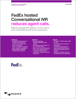L'IVR conversazionale di FedEx riduce il volume delle chiamate ai propri operatori L'IVR conversazionale di FedEx riduce il volume delle chiamate ai propri operatori