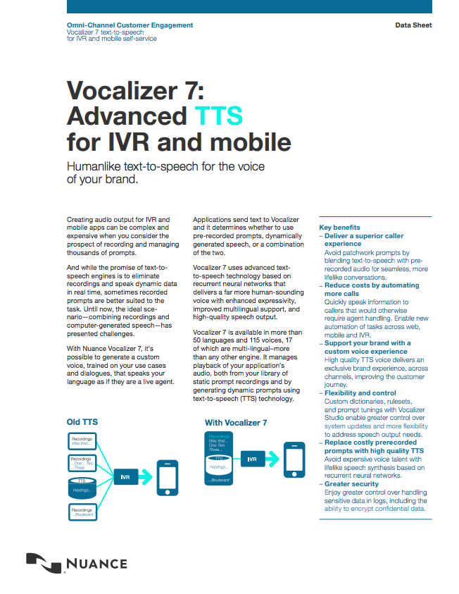 Datenblatt: Vocalizer 7 Datenblatt: Vocalizer 7