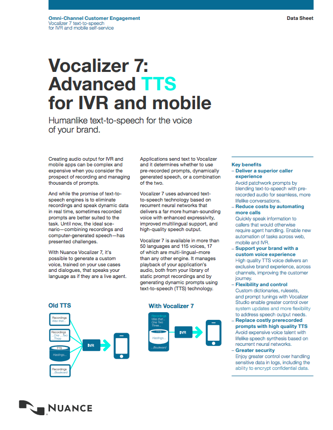 Vocalizer 7 data sheet