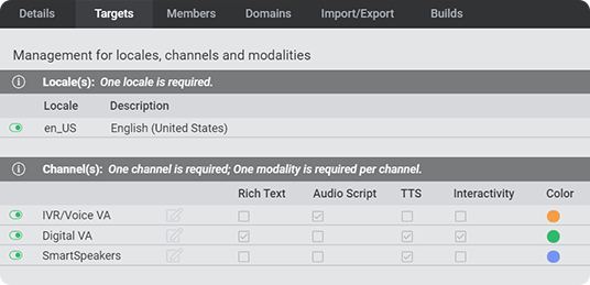 Manage project settings screenshot