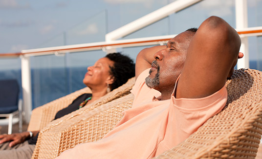 Senior Couple on Cruise Ship Senior couple on cruise ship for AI in travel and hospitality