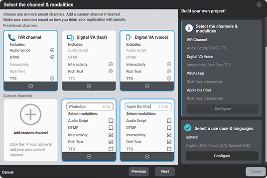 Mix dashboards giver udviklere mulighed for at definere nye projekter i en guide, som vist på dashboardets brugerflade.