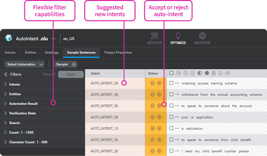 Example of auto-intent feature in Mix.nlu