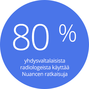 80 % yhdysvaltalaisista radiologeista käyttää Nuancen ratkaisuja 80 % yhdysvaltalaisista radiologeista käyttää Nuancen ratkaisuja