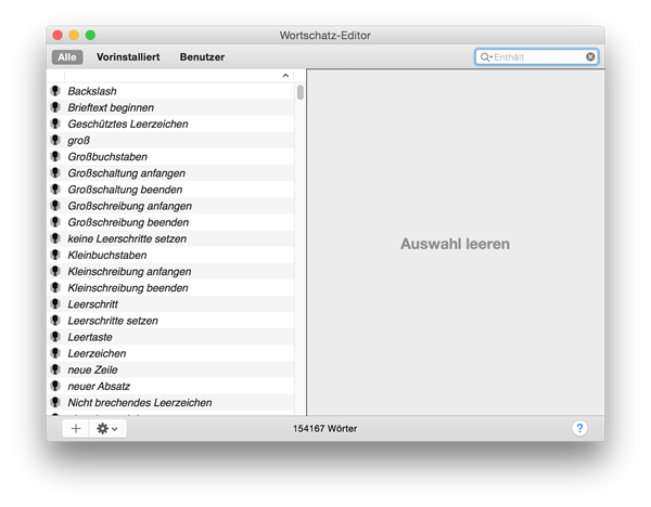 Vocabulary Editor window