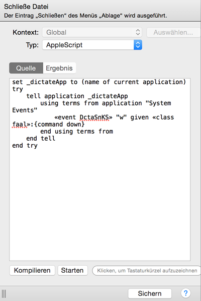AppleScript command