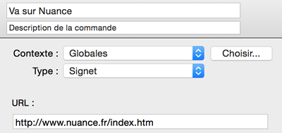 Details: Bookmark command