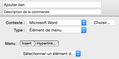 Details: Menu Item command