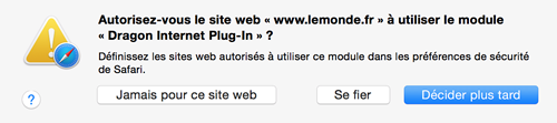 Allow Plug-in: Safari