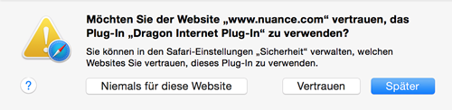 Allow Plug-in: Safari