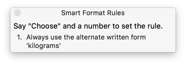 Smart Format Rules window